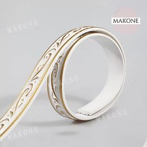 Makone 상표등록 백 석고 라인벽 장식 DIY 자재 몰딩 pvc 배경 거울 테두리 펜던트 라인, 백묘은5m한줄