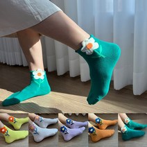 [삭스템] 키키야 플라워 포인트 왕꽃 발목길이 꽃양말(5color)