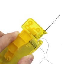 자동 바늘 실꿰기 교구 싱글Size 실끼우기 바느질도구 노안 효도용품, 노랑, 1개
