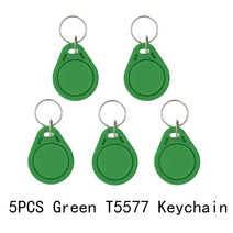 RFID 복사기 RF카드 스마트 칩 태그 재기록 가능 복사 배지 키 체인 근접 카드 피스, 04 5PCS-Green