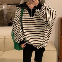 아이우먼 줄지배색아노락루즈티 SSN920M302 빅사이즈