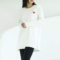 순이들 여성 피치기모 하트자수 긴팔 티셔츠