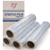 로얄팩토리 공업용 스트레치 랩 필름 파렛트 포장 랩핑 25mic x 500mm x 200M (4개입)
