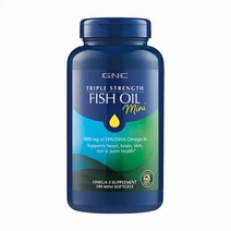 GNC Triple Strength Fish Oil Mini 미국 트리플 스트렝스 오메가3 피시오일 미니 240캡슐 1팩, 1