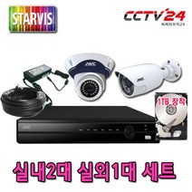 JWC 스타비스카메라 패키지 240만화소 실내 실외 세트 JWC-SN2D, 실내2대실외1대