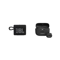 JBL Go 3: Portable Speaker with 블루투스 Built-in 배터리 Waterproof, Speaker + Headphones, Black