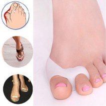 발가락 링 발뒤꿈치 교정기 구두 패드 갈라짐 풋케어 젤 실리콘 보호 캡 굳은살 물집 1 쌍 발 손가락 두 구멍 분리기 엄지 외반 기 bunion 조정기 외반 외반 발 관리