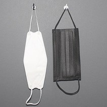초강력 네오디움 자석 후크 고리 걸이 행거 가방 다용도 마스크 현관 차키 무, 화이트