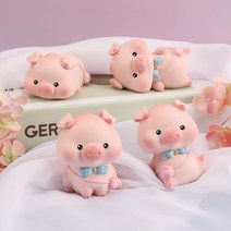 [2+2]CY 복돼지 장식품 인테리어 선물 답례품 집들이 개업선물 실내 사무실 차량 장식 인형 돼지 꿈 행운 재물 복돼재 소품, 소형ABCD