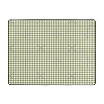 거실러그 워셔블 포인트 인테리어 러그 카페트 세이지 녹색과 흰색 깅엄 체크 무늬 119