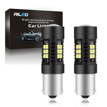 AILEO 자동차 조명 신호 램프 전구 BA15S 1156 P21W LED PY21W BAU15S 3030 SMD 칩 브레이크 라이트 턴 주간 주행 등, 없음, Red+BAU15S PY21W
