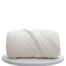 tscorp 자이언트얀 패브릭 1kg DIY 핸드니팅 가방 방석 뜨개실, 500g, 화이트