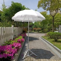 야외 파라솔 원두막 밀짚 오두막 비치 리조트 그늘막, 80 화이트 폴리에스터 태슬 우산