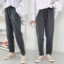 베이직 세미 코튼 무지 심플한 데일리 밴딩바지