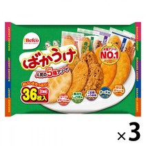 스투피드 바카 우케 쿠리 야마 쌀 과자 바카 우케 아소트 1세트 (36매입 × 3봉지) 식품 과자 스낵 간식