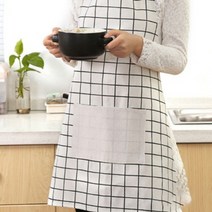 헨리남 여성 린넨앞치마, 화이트