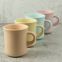 카페 무광 튤립 머그컵 400ml 파스텔 컬러 커피잔, 연민트