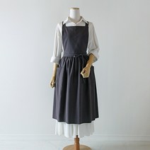 S2하우스 릴리 카페 원피스 앞치마, 포켓 린넨-차콜