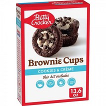 Betty Crocker 쿠키 앤 크림 브라우니 컵 베이킹 믹스 385.6g(13온스) 박스, [01] Cookie and Crème