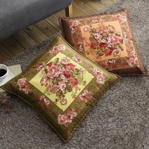올뎃홈 2900원 방석커버 돈방석 식당방석 사무실방석 4종택1 (솜별도) 방석, 03.플로라방석커버(솜별도)-브라운