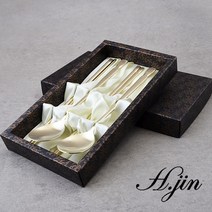 [라몽] H.jin 효 티타늄 수저세트 (2~3인용) 환갑 회갑 칠순 고희 팔순 답례품 단체 선물, A 스타일