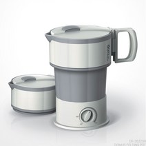 접이식 여행용 멀티 포트 0.6L 미니 전기 주전자 휴대용 캠핑용 분유포트 햇반데우기 라면끓이는기계, 화이트