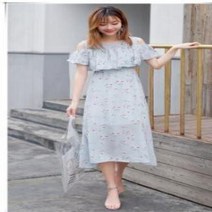 산후 수유 프릴 칼라 패션 쉬폰 드레스 2023 여름 수유 의류 판매