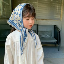 지아후이 여성 아동 쁘띠 미니 캐시미어 도트 호피 삼각 스카프 머플러