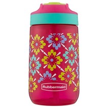 Rubbermaid 샘 방지 Sip 아동용 물병 414ml(14온스) 티키 플라워 그래픽