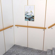 벽부형 손스침 원목 계단 핸드레일 복도 난간 인테리어 안전 손잡이 지지대 외부 실내 복층, 100cm 고정대2개
