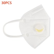 FFP3 KN95 마스크 PM2.5 얼굴 호흡기 입 밸브 방진 5 중 안면, 03 White 30pcs, 한개옵션1
