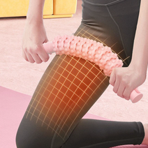 롤링 마사지 스틱 허벅지 종아리 다리 어깨 근육 이완 안마 롤러봉 뭉친 근육 풀기, 롤링 마사지 스틱 핑크