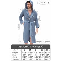 SEYANTE 파이핑이 있는 남성용 와플 로브 - 경량 면 전체 길이 로브 .. 정품보장