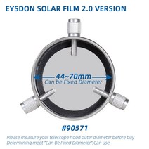 EYSDON 태양 필터 2.0 버전 천체 망원경용 복합 필름 지원 범위 태양 관측-#90571 44 ~ 70mm, 한개옵션0