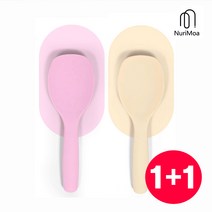 누리모아 실리콘 미니 밥주걱 1+1, 베이지+핑크