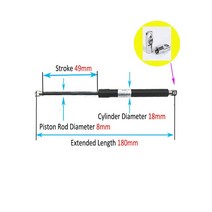 스트럿바 보강 지지대 1PC 150-220mm 20kg/200N/44LB 범용 스트럿 바 가스 스프링 지원 부팅 보닛 자동차, 10 180mm-E