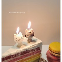 고양이 생일초 캐릭터 초 파티초 이쁜 초 파티초 초 귀여운 고양이 4종 시리즈 당일발송, 흰냥이