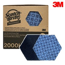 3M 스카치브라이트 2000HEX 육각 양면 스테인리스 플라스틱 다용도 수세미 주방용품, 15개