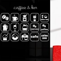 ik196-카페메뉴 디자인아트라인_그래픽스티커, 블랙선택이요