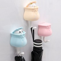 장바9니 고양이 벽후크 벽에 붙이는 접착식 고리 벽면옷걸이, 블루