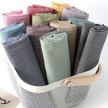 자투리 면20수선염2mm 레트로깅엄체크 택1, 면20수선염2mm 레트로깅엄체크 퍼플