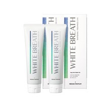 메디안 화이트 브레스 미백치약 100g (페퍼민트향/플럼민트향), 2개, 페퍼민트향