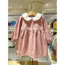 [블루독베이비 10] 23FW (PK)COZY체크 프릴 원피스 43A1340001
