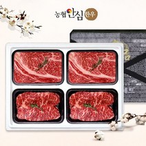 농협안심한우 명절 후 배송한우선물세트 구이2호 1등급 1.6kg (등심2팩채끝2팩) -인증