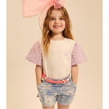 [리틀스텔라] 아일렛소매 티셔츠 FSRMCTR903M IVA