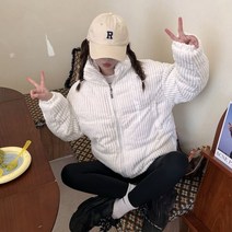 플리스 퀄팅 데님 남성 오버핏 후리스 자켓 코트 코듀로이 패브릭 짧은 다운 코튼 패딩 용 따뜻한 탑 스탠드 칼라 탈지면 재킷 두꺼운 겉옷