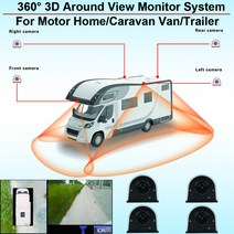 어라운드뷰 후방 사이드 카메라 360 3d 모니터 M 시스템 감시 파노라마 보안 비디오 DVR 레코더 홈 카라반, 01 32G TF Card