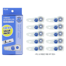 플러스 PLUS 605R 수정테이프 리필 VALUE PACK 10개입 블루