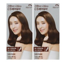 (무료배송)꽃을든남자 간편하게 나눠쓰는 CS 헤어 칼라 염색약, N5 진한갈색, 2개