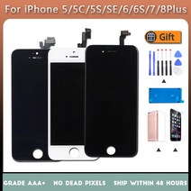 스마트폰 LCD 교체 디스 이폰 5 5C 5S SE 6 6S 7 8 플러스 터 스크린 7G 7P 8G 데드 픽셀 없음 강화 리, [15] For iphone 6SP White